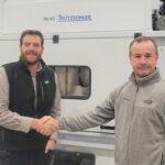 WPT Nonwovens and Trützschler Nonwovens – a winning team Travis Robbins, President of WPT Nonwovens Corp. (left), and Lothar Kaierle, Vice President Sales Nonwovens at Trützschler USA (right). Photo - Trützschler