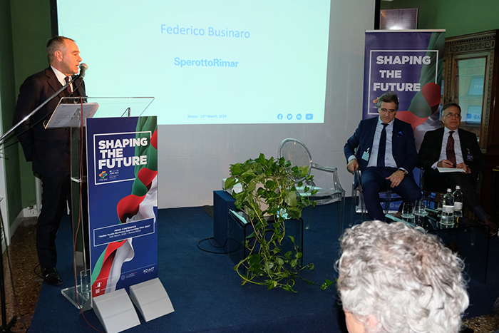 Federico Businaro of Sperotto Rimar at the press conference.
