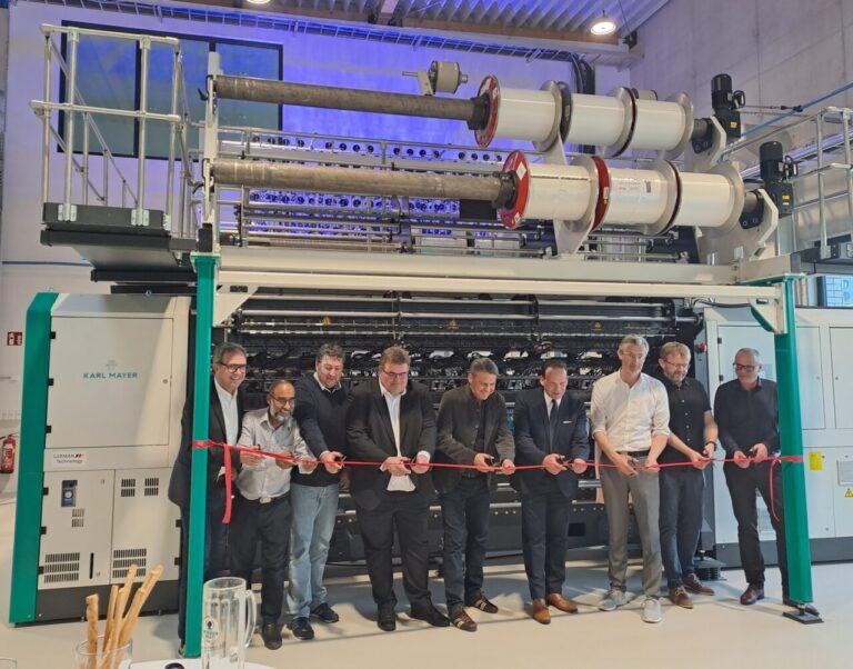 Grabher Group inauguration of an MJ 52/1-S from KARL MAYER for processing electrically conductive yarns