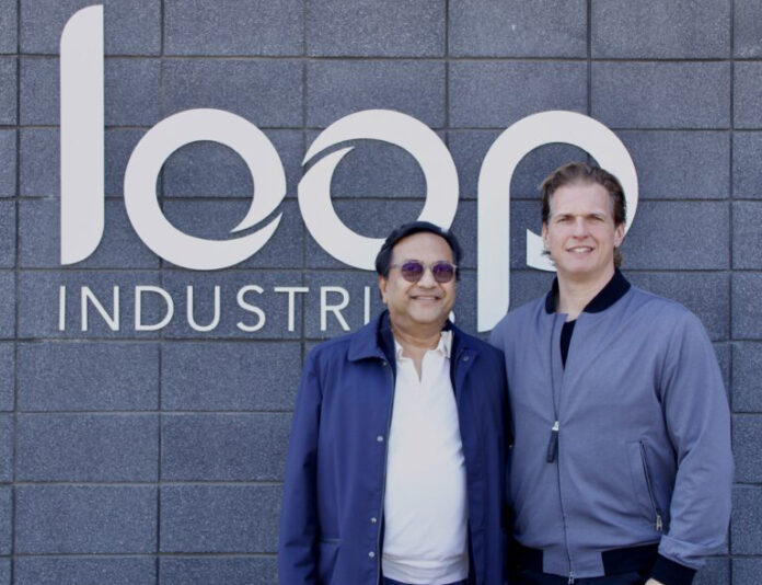 Arvind Singhania, Chairman and CEO of Ester Industries Ltd. and Daniel Solomita, Founder and CEO of Loop Industries at Loop’s head office in Terrebonne, Quebec, Canada. Photo - Loop Industries