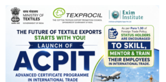 TEXPROCIL’s Advanced Certificate Programme in International Trade (ACPIT) – Launched by Hon. Finance Minister Smt. Nirmala Sitharaman – reg