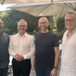 Benninger AG and Grupo NS join forces Left to right: Warley Pereira de Almeida, Head of Sales, NS Química; Beat Meienberger, CEO, Benninger AG; Rogério Esau, Director, NS Química; Rolf Erik Schoeler, Global Head of Sales and Marketing, Benninger AG